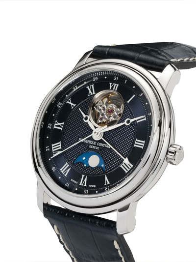 Shop Frederique Constant Classics Heart Beat Moonphase Date 40mm In Blue