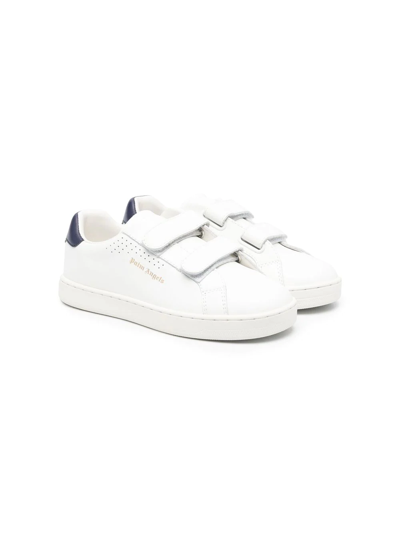 Shop Palm Angels Logo-print Low-top Sneakers In White