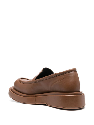 Shop Paloma Barceló Ariel Leather Loafers In Brown