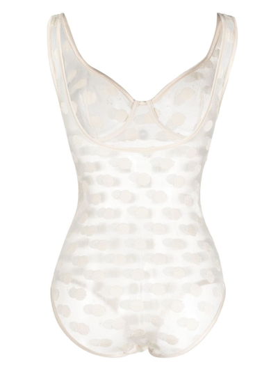 Shop Eres Gala Stretch-lace Bodysuit In White