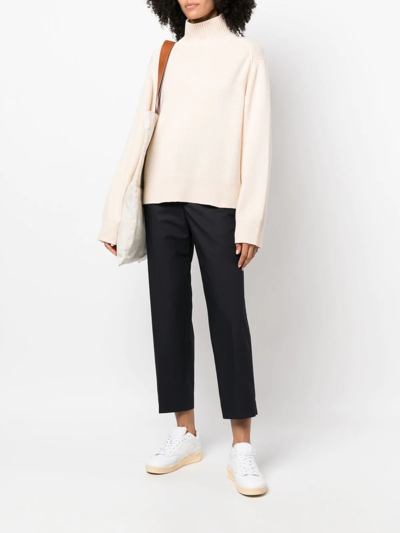 Shop Jil Sander Drawstring Cropped Trousers In Blue