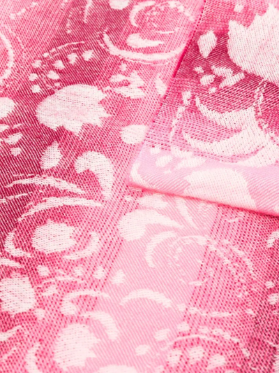 Shop V73 Floral Fringed Scarf In Pink