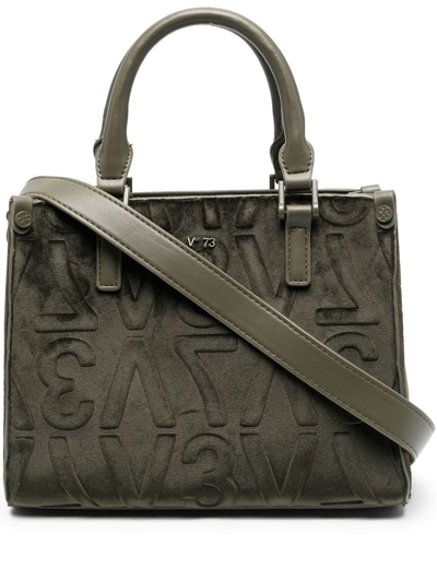 Shop V73 Logo-embossed Top-handle Tote In Green