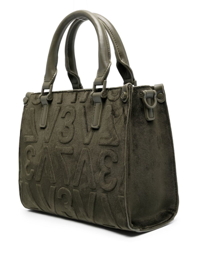 Shop V73 Logo-embossed Top-handle Tote In Green