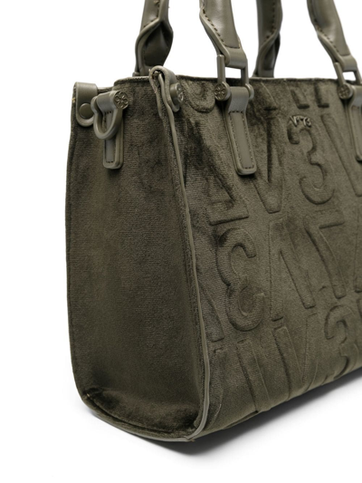 Shop V73 Logo-embossed Top-handle Tote In Green