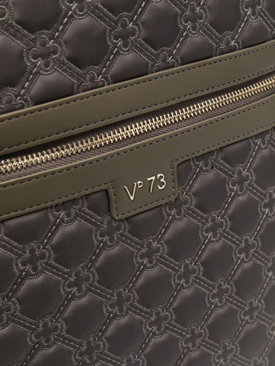 Shop V73 Logo Zipped Backpack In Green