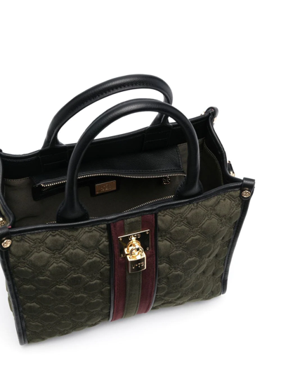 Shop V73 Logo Top-handle Tote In Green