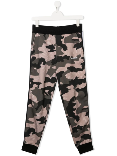 Shop Neil Barrett Teen Camouflage-print Cotton Trousers In Neutrals