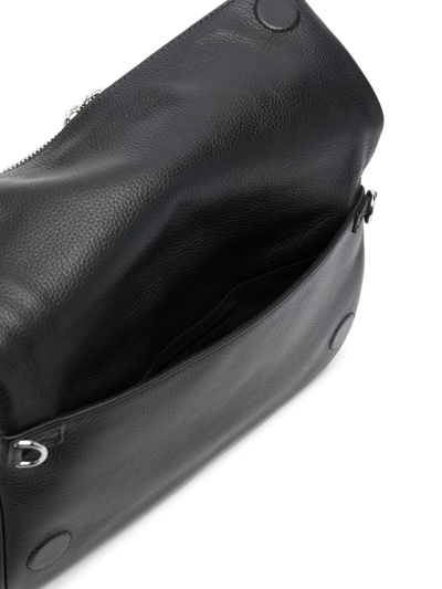 Shop Zadig & Voltaire Logo-plaque Leather Shoulder Bag In Black