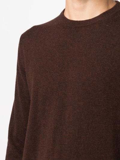 Shop Ballantyne Crew Neck Cashmere Jumper In Brown