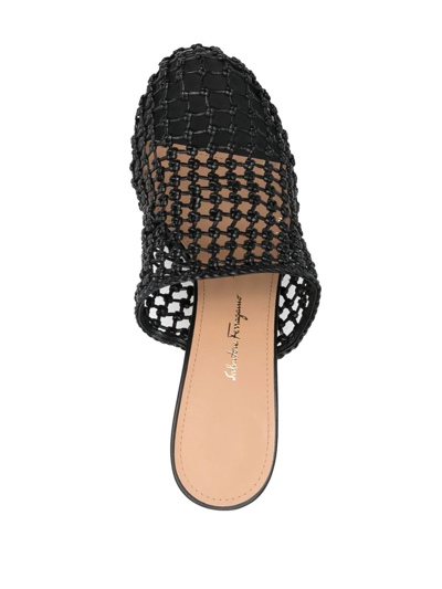 Ferragamo Ellasx5 Womens Leather Slip On Heels In Black