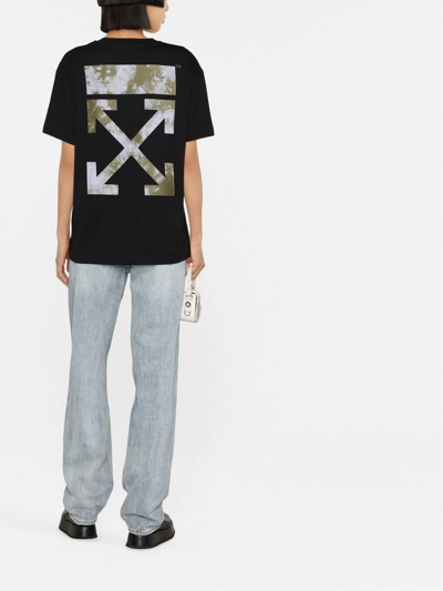 Shop Off-white Arrows-logo Cotton T-shirt In Black