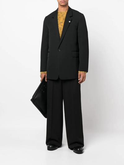 Jil Sander Notched-lapels Single-breasted Blazer In Black