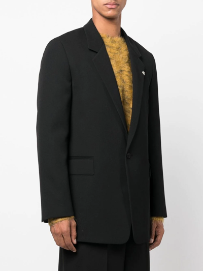 Shop Jil Sander Single-breasted Wool Blazer In Black