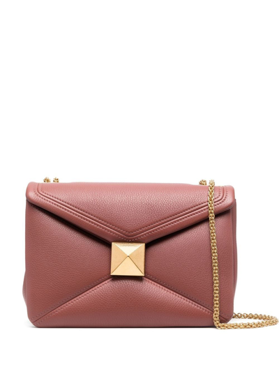 Shop Valentino One Stud Quilted Shoulder Bag In Pink