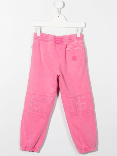 Shop Gcds Tonal Logo-patch Track Pants In Pink