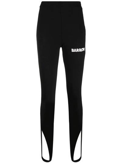 Shop Barrow Logo-print Stirrup Leggings In Black