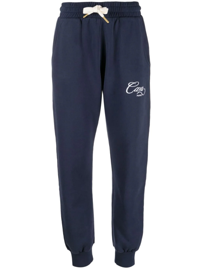 Shop Casablanca Caza Embroidered Track Pants In Blue