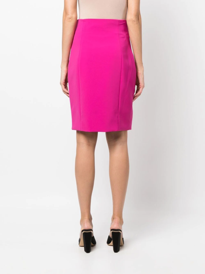 Shop Moschino Tie-fastening Pencil Skirt In Pink