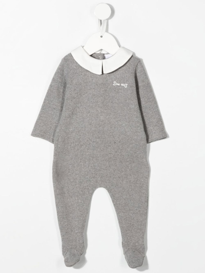 Shop Douuod Marl-knit Logo-embroidered Bodysuit In Grey