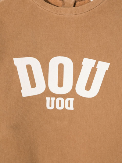 Shop Douuod Logo-print Romper In Brown