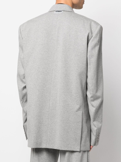 Shop Vetements Single-breasted Shoulder-pad Blazer In Grey
