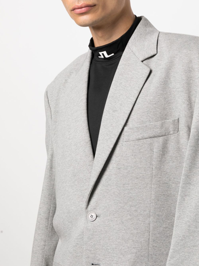 Shop Vetements Single-breasted Shoulder-pad Blazer In Grey