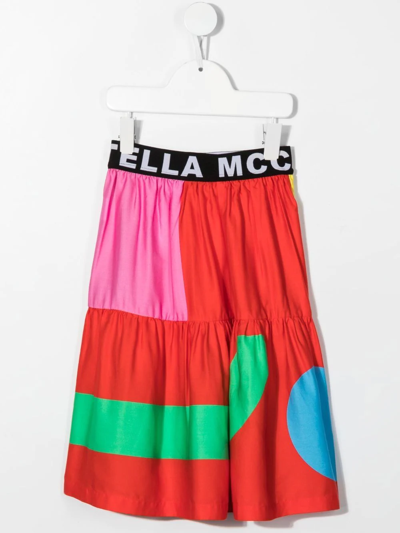 Shop Stella Mccartney Colour-block Skirt In Red