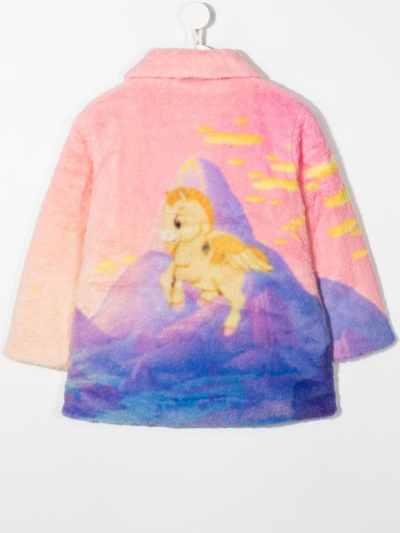Shop Stella Mccartney Mountain-print Fleece Jacket In Pink