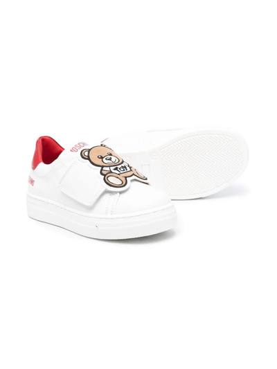 Shop Moschino Teddy Touch-strap Sneakers In White