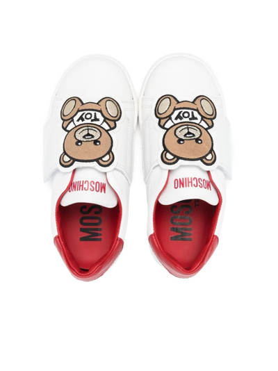 Shop Moschino Teddy Touch-strap Sneakers In White