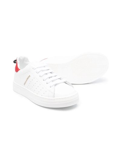Shop Dsquared2 Low-top Leather Sneakers In White