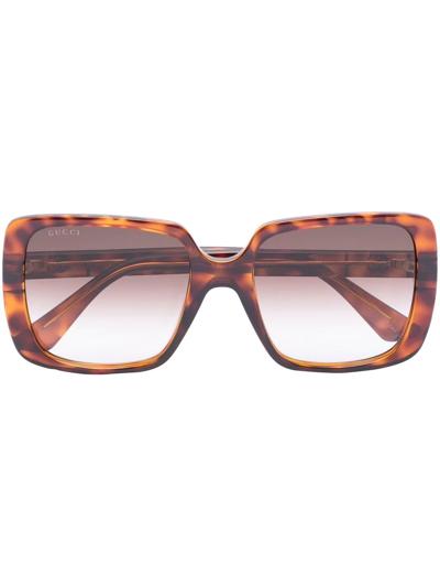 Gucci Square-frame Sunglasses In Brown