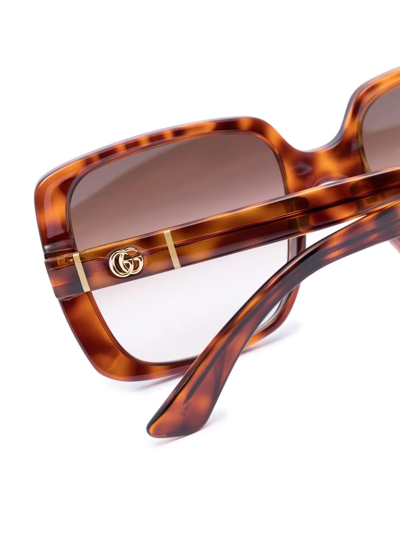 Shop Gucci Square-frame Sunglasses In Brown