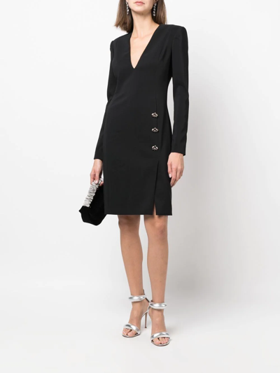 Shop Genny Orchid-button Dress In Black