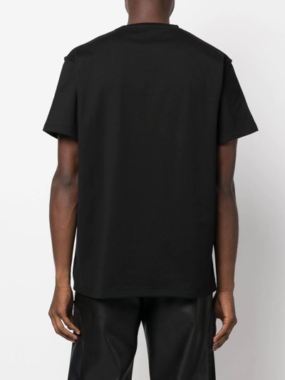 Shop Alexander Mcqueen Skull-embroidered Cotton T-shirt In Black