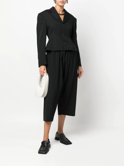 Shop Comme Des Garçons Cropped Elasticated Trousers In Black