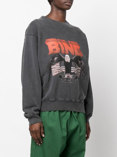 Shop Anine Bing Graphic-print Cotton Sweatshirt In Black