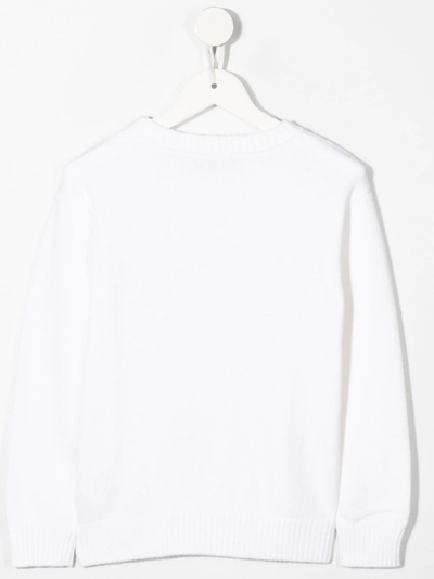 Shop Moschino Teddy Long-sleeve Top In White