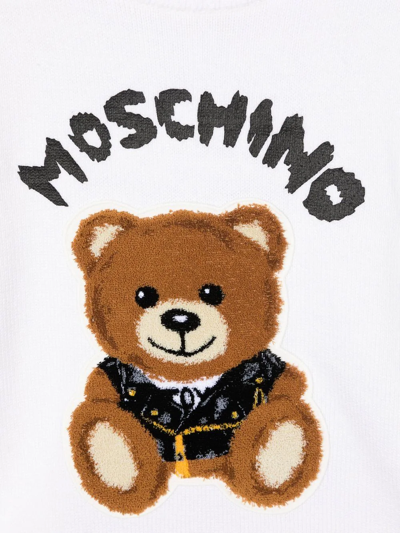 Shop Moschino Teddy Long-sleeve Top In White