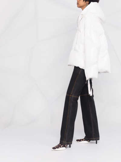 Khrisjoy Logo Drawstring Puffer Jacket In White