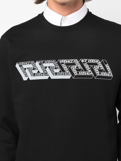 Shop Versace Sweatshirt With Logo In Black
