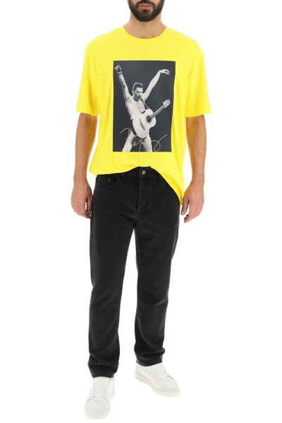 Hugo Boss Interlock-cotton T-shirt With Exclusive Artwork In Yellow |  ModeSens