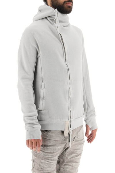 Shop Boris Bidjan Saberi 'zipper 2' Handcrafted Zip-up Hoodie In Grey