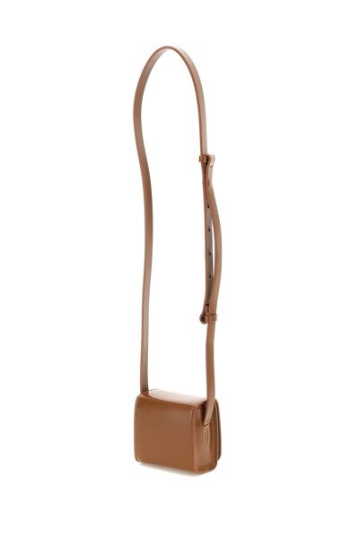 Shop Lemaire Leather Mini Camera Bag In Brown