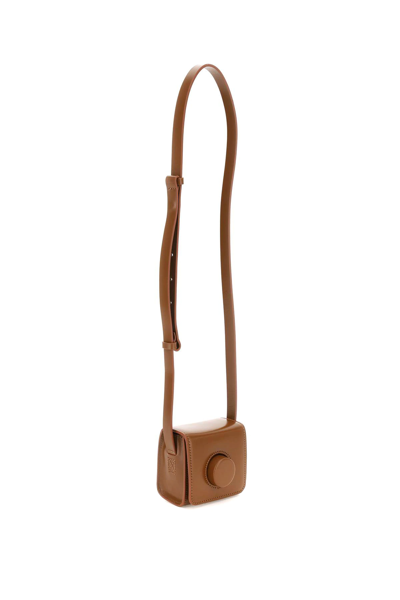 Shop Lemaire Leather Mini Camera Bag In Brown
