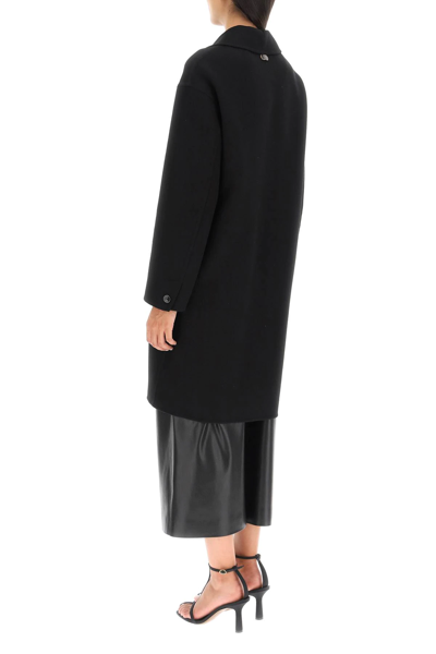 Shop Agnona Double-breasted Cashmere Coat In Black
