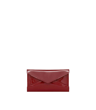 Shop Saint Laurent Patent Leather Letter Pouch In Red
