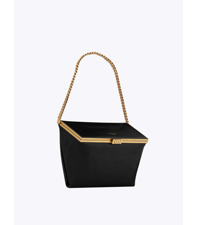 Shop Saint Laurent Medium Fanny Chain Shoulder Bag In Black