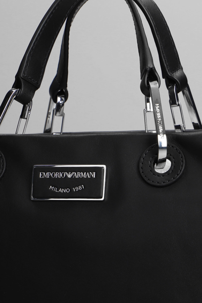 Shop Emporio Armani Tote In Black Leather